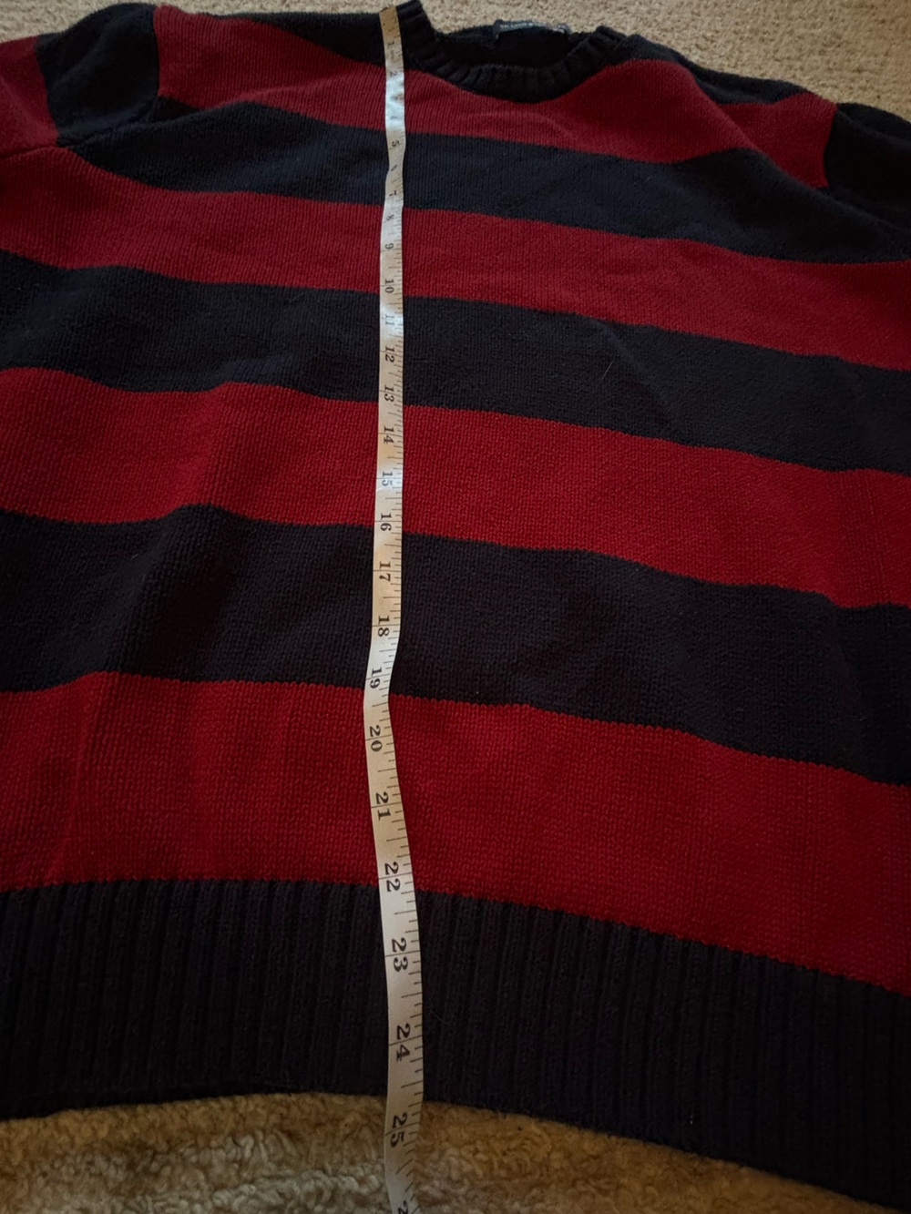 Brandy Melville Oversized Striped Brianna Knit Sweater Red Navy OS - Picture 8 of 10